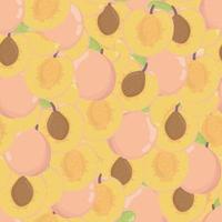 pink peach seamless pattern. fresh fruit background. Apricot endless background, texture. Fruits backdrop vector