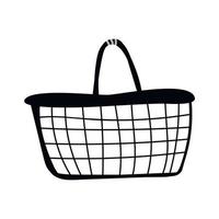 doodle de contenedor de bolsa de cesta de compras vector