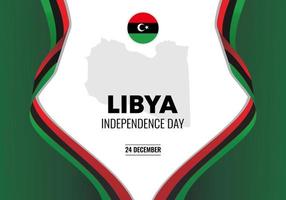 Cartel de banner de fondo del día de la independencia de Libia para la celebración del 24 de diciembre. vector