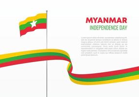 Myanmar independence day poster for celebration on January 4 th. vector