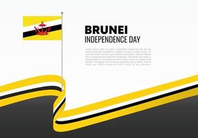 cartel del día de la independencia de brunei para la celebración del 23 de febrero. vector