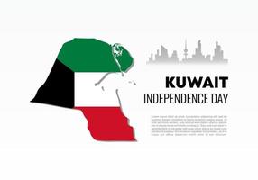 Día de la Independencia de Kuwait para la celebración nacional el 25 de febrero. vector