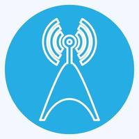 Icon Telecom Tower - Blue Eyes Style,Simple illustration,Editable stroke vector