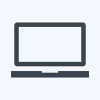 Icon Laptop - Glyph Style,Simple illustration,Editable stroke vector