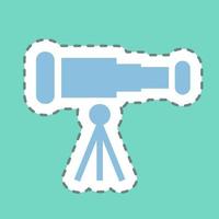 Sticker Telescope - Line Cut,Simple illustration,Editable stroke vector