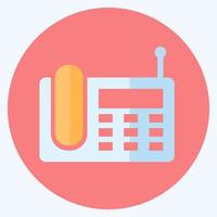 Icon Wireless Landline Phone - Flat Style,Simple illustration,Editable stroke vector