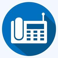 Icon Wireless Landline Phone - Long Shadow Style,Simple illustration,Editable stroke vector