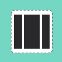 Sticker View Column - Line Cut - Simple illustration,Editable stroke vector