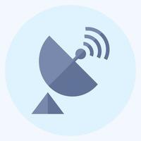 Icon Satellite Dish - Flat Style,Simple illustration,Editable stroke vector