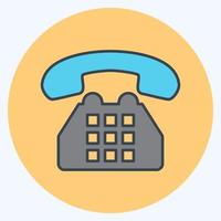 Icon Telephone - Color Mate Style,Simple illustration,Editable stroke vector