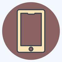 Icon Mobile - Color Mate Style,Simple illustration,Editable stroke vector