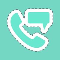 Sticker Perm Phone Massage - Line Cut - Simple illustration,Editable stroke vector