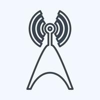 Icon Telecom Tower - Line Style,Simple illustration,Editable stroke vector