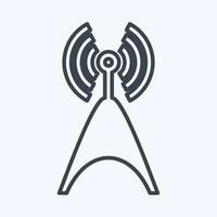 Icon Telecom Tower - Line Style,Simple illustration,Editable stroke vector