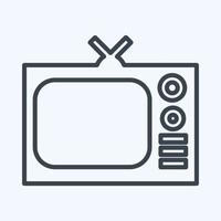 icon tv - estilo de línea, ilustración simple, trazo editable vector