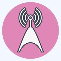 Icon Telecom Tower - Color Mate Style,Simple illustration,Editable stroke vector