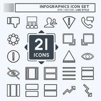 conjunto de iconos infografía - estilo de línea - ilustración simple, trazo editable vector