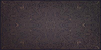 Vector abstract geometric golden background. Art deco wedding, party pattern, geometric ornament, linear style with leaves. Horizontal orientation luxury