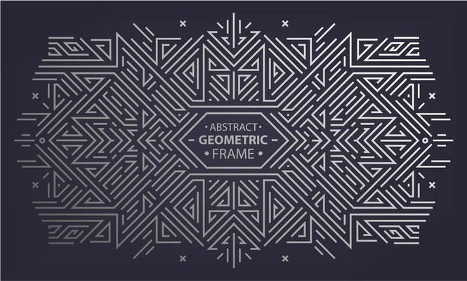 Vector art deco frame, abstract geometric design template for luxury products. Geometric golden background. Linear ornament composition, vintage. Use for packaging, branding, decoration