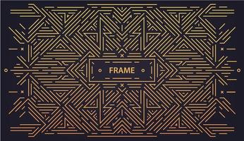 Vector abstract linear geometric background, retro frame, design template. Decorative border for greeting card, packaging, invitation in ornamental style