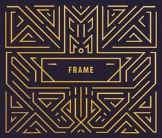 Vector monogram design elements in trendy vintage and mono line style with space for text - abstract golden geometric frames