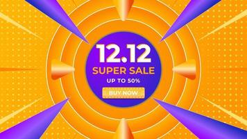 12.12 banner sale. Can be used for promo, ads, background sale, big sale, super sale. vector