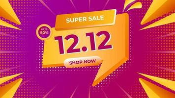 12.12 banner sale. Can be used for promo, ads, background sale, big sale, super sale. vector