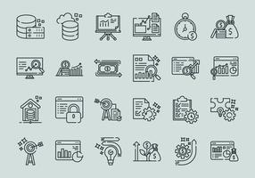 iconos de análisis de negocios en estilo de contorno vector