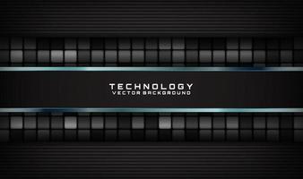 3D technology black abstract background overlap layer on dark space with random squares effect decoration. Modern template element future style for flyer, banner, cover, brochure, or landing page vector