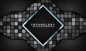 3D technology black abstract background overlap layer on dark space with random squares effect decoration. Modern template element future style for flyer, banner, cover, brochure, or landing page vector