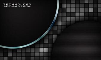 3D technology black abstract background overlap layer on dark space with random squares effect decoration. Modern template element future style for flyer, banner, cover, brochure, or landing page vector