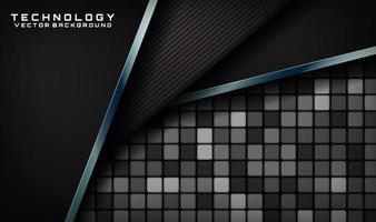 3D technology black abstract background overlap layer on dark space with random squares effect decoration. Modern template element future style for flyer, banner, cover, brochure, or landing page vector