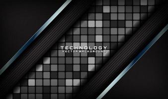 3D technology black abstract background overlap layer on dark space with random squares effect decoration. Modern template element future style for flyer, banner, cover, brochure, or landing page vector