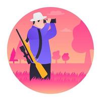 Trendy Hunting Concepts vector