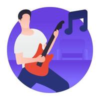 conceptos de tocar la guitarra vector