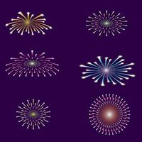 varios de fuegos artificiales por diseño vectorial vector