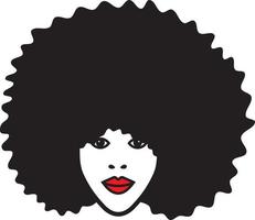 mujer negra con afro vector