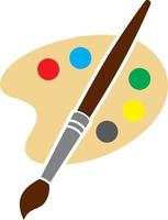 Color palette and paint brush colour vector