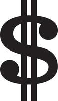 Dollar sign. Black simple icon vector