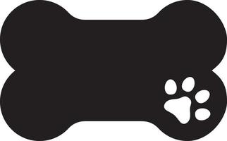 Dog bone with paw tag vector