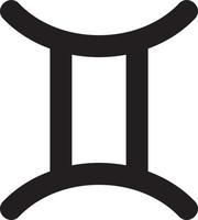 Gemini zodiac sign symbol simple vector