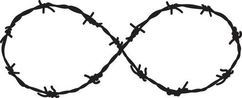 Barb wire infinity shape vector