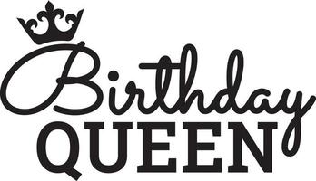 Birthday queen. Quote with crown vector