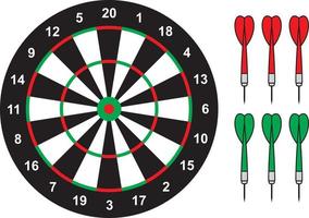 Dart board and arrows vector