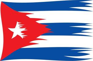 bandera cubana triturada vector