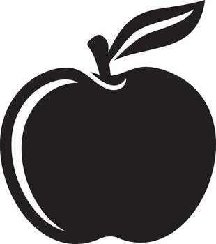 Black apple icon vector