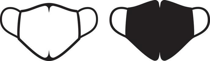Covid mask in black and white vector
