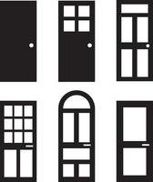 Door set in simple style vector