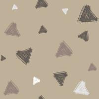 Tile vector pattern with black triangles on beige background watercolor