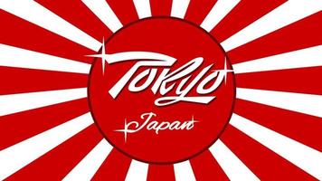 tokio, japón, letras, bandera, plano de fondo vector